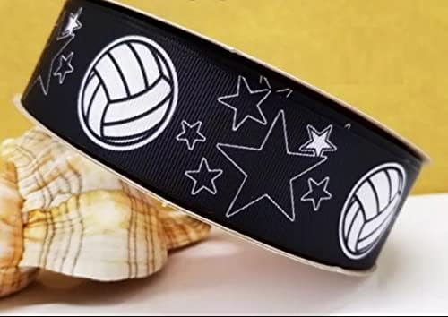 כדורעף ספורט ספורט של גראן ספורט בגודל 2.25 אינץ 'עם מוטיב כוכבים ומוטיב כוכב על מודפס שחור מיועדים למתנות מלאכות קשתות