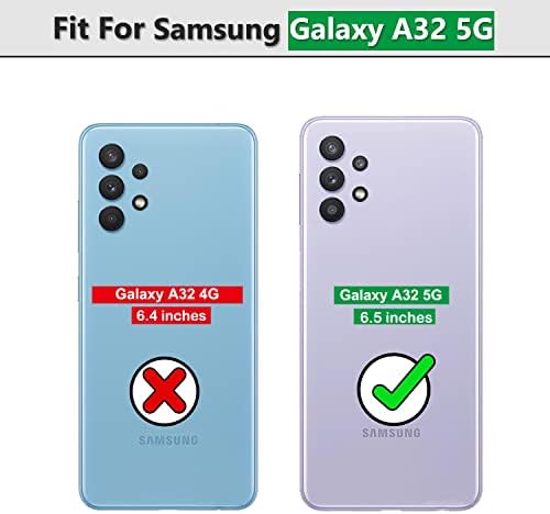 מארז Galaxy A32 5G, סמסונג גלקסי A32 5G עם מגן מסך HD, כיסוי טלפון כבד אטום הלם עם טבעת בעיטה מגנטית לגלקסי A32 5G,