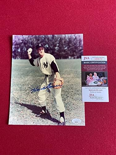 האנק באואר חתימה 8x10 ינקי צילום - תמונות MLB עם חתימה