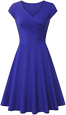 שמלת מסיבת נשים הדפסת אופנה שרוול קצר v שמלת שמלה באורך ברך 2023 שמלות קיץ